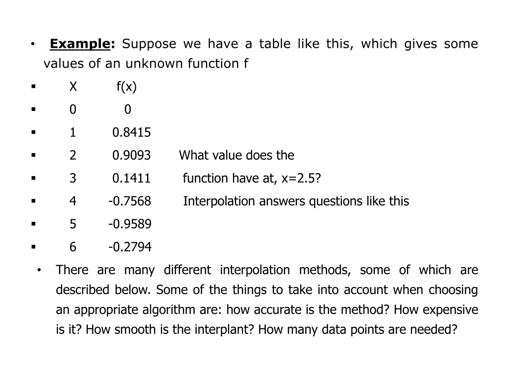 example suppose we have a table like this which