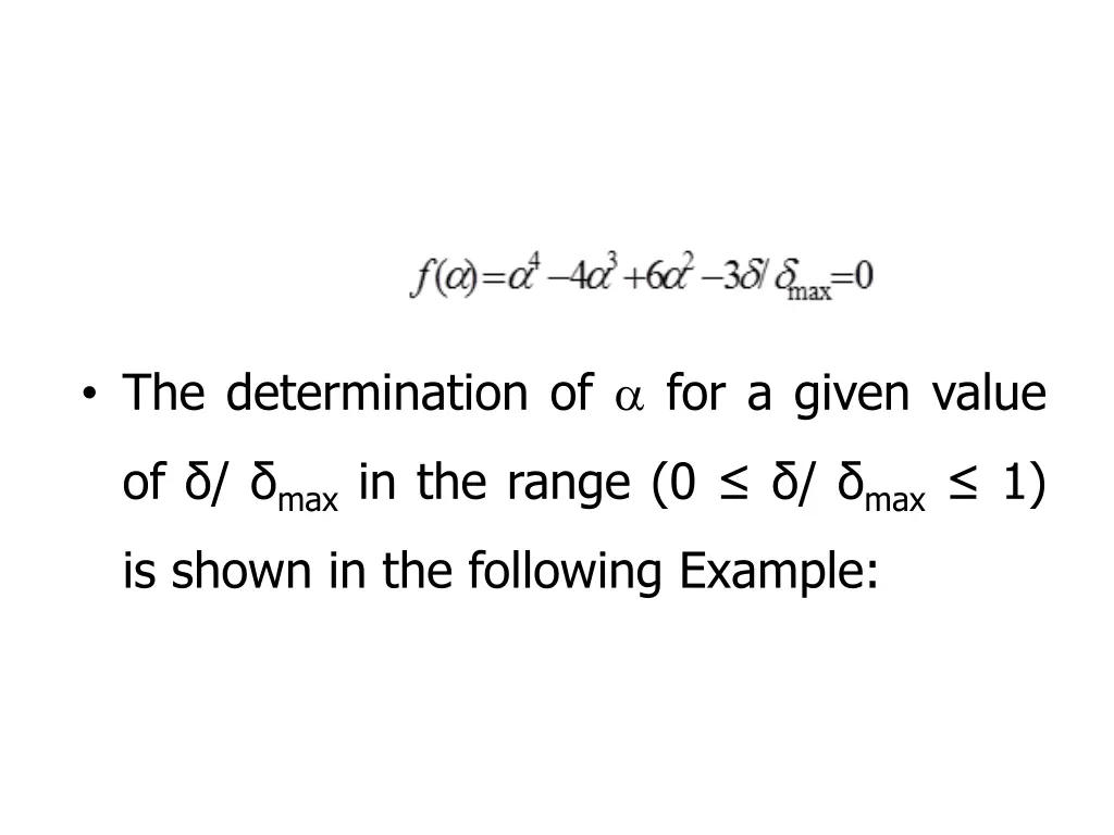 the determination of for a given value