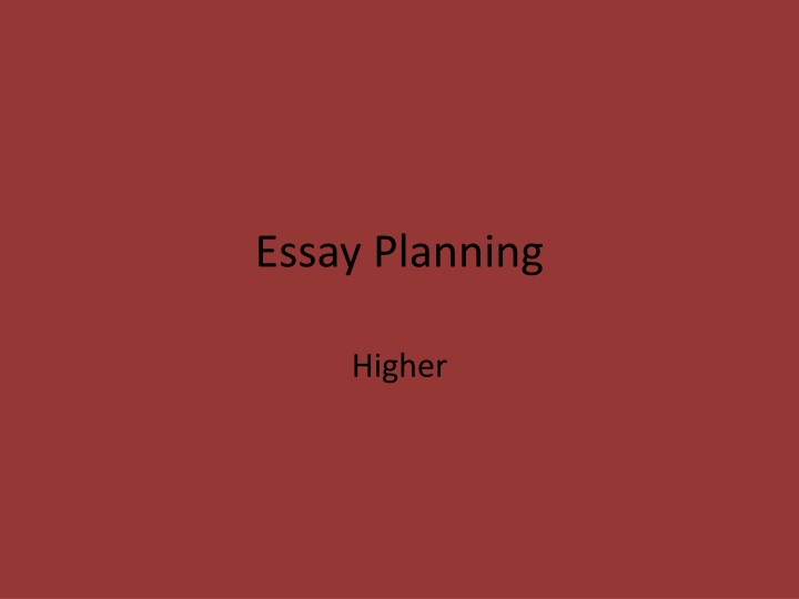 essay planning