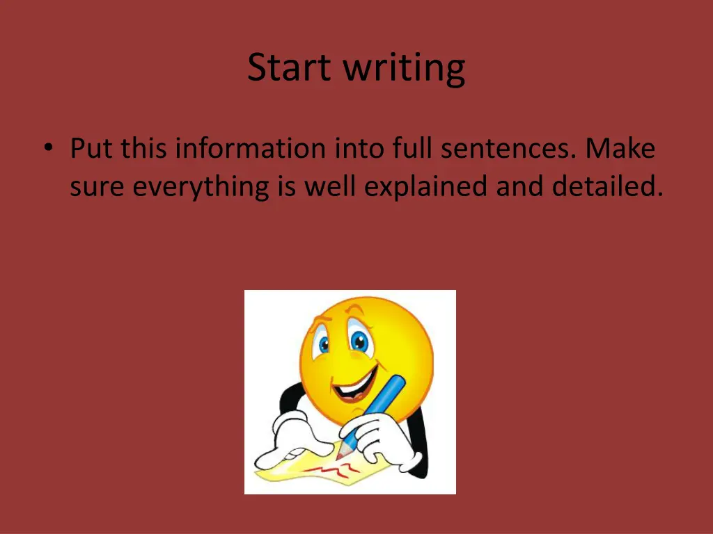 start writing