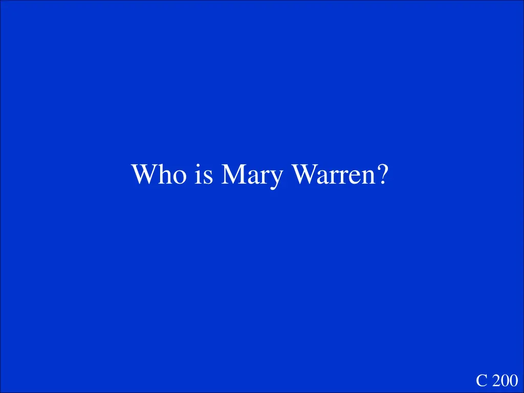 who is mary warren 1