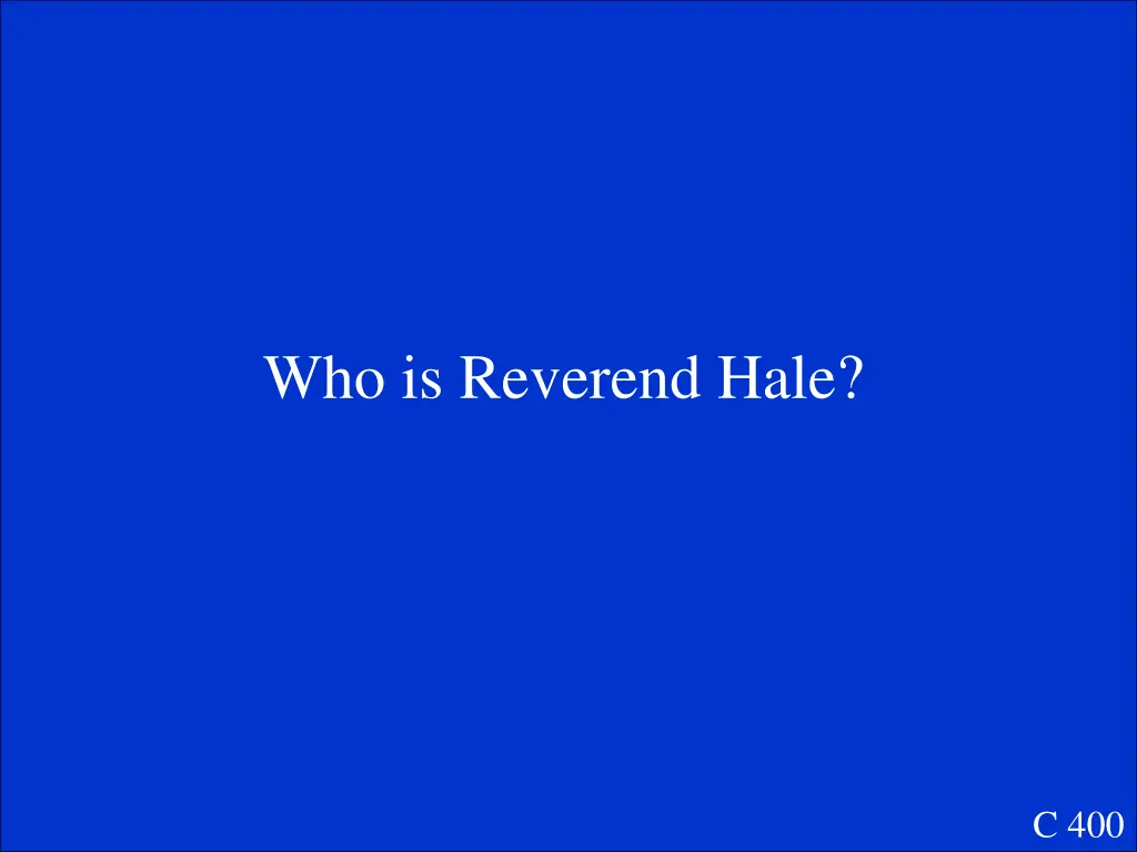 who is reverend hale 1