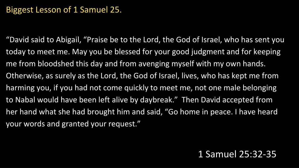 biggest lesson of 1 samuel 25