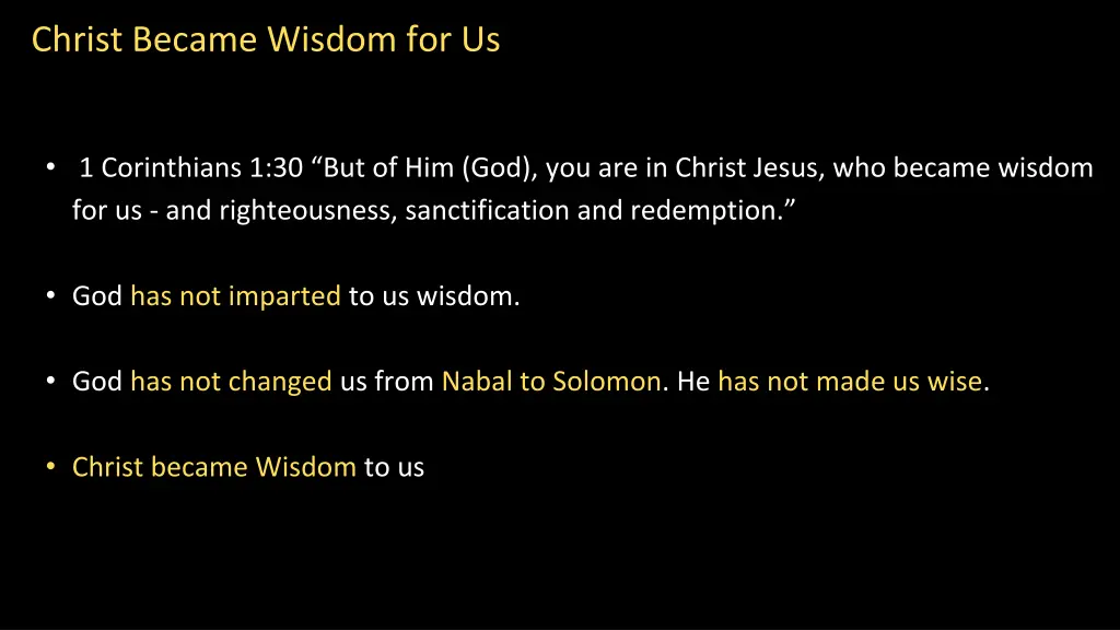 christ became wisdom for us