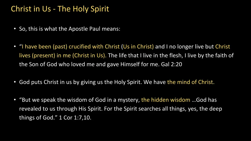 christ in us the holy spirit