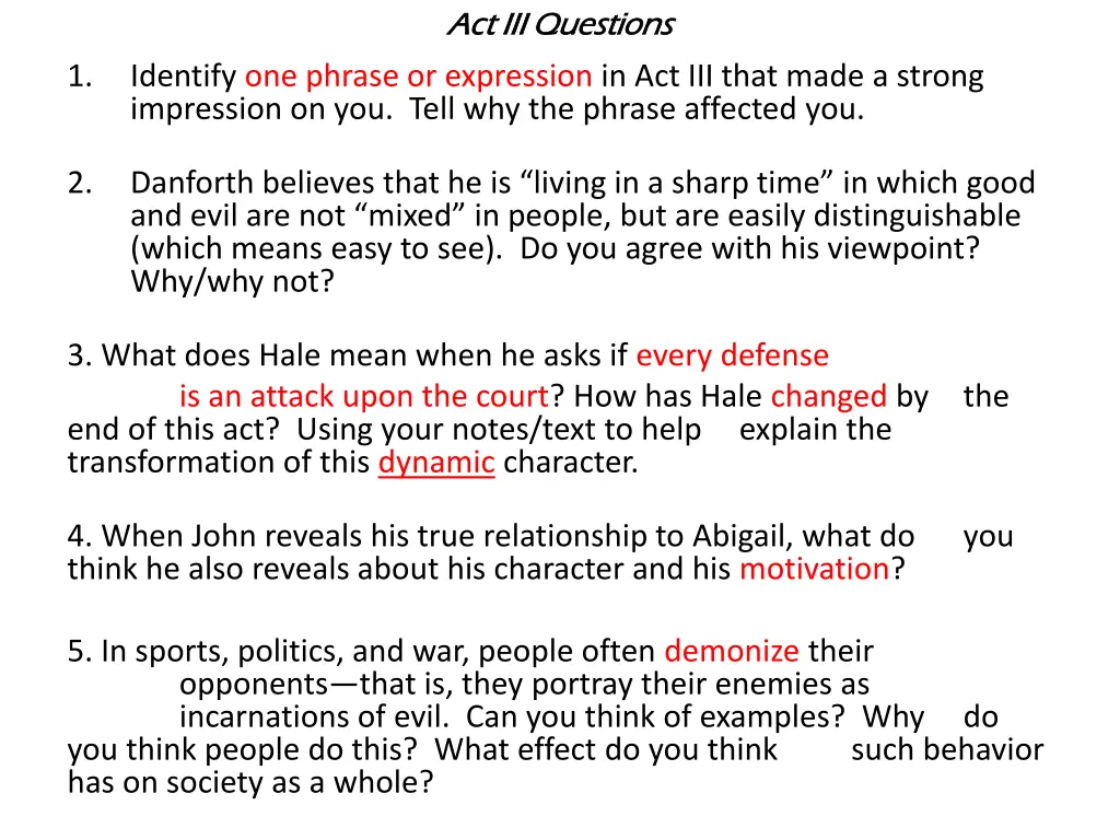 act iii questions act iii questions