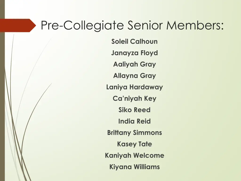 pre collegiate senior members