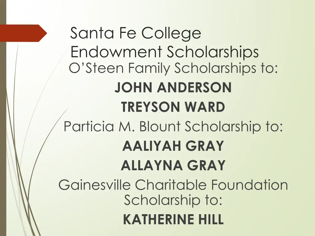 santa fe college endowment scholarships o steen