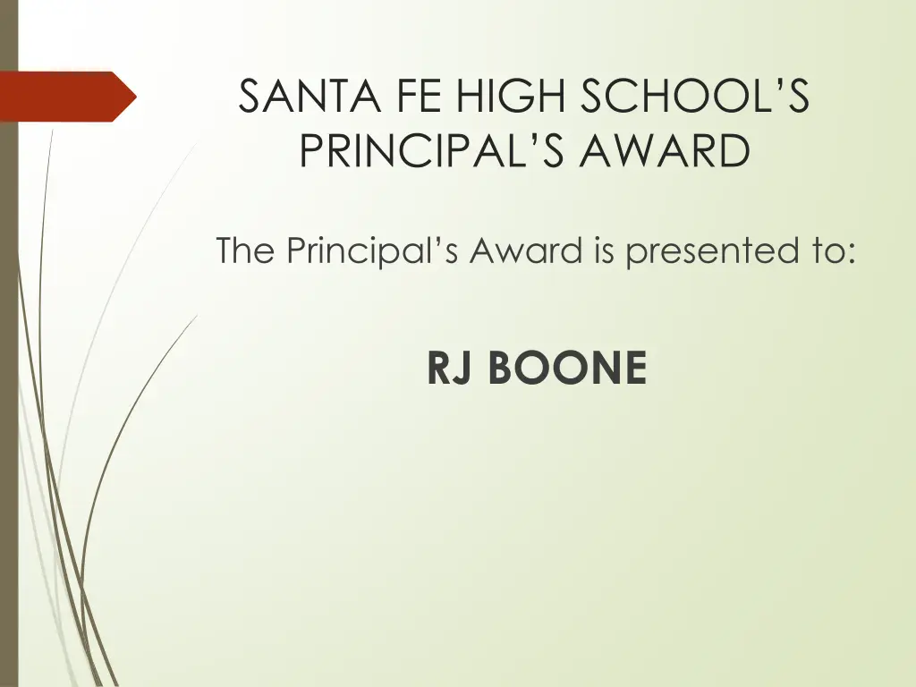 santa fe high school s principal s award