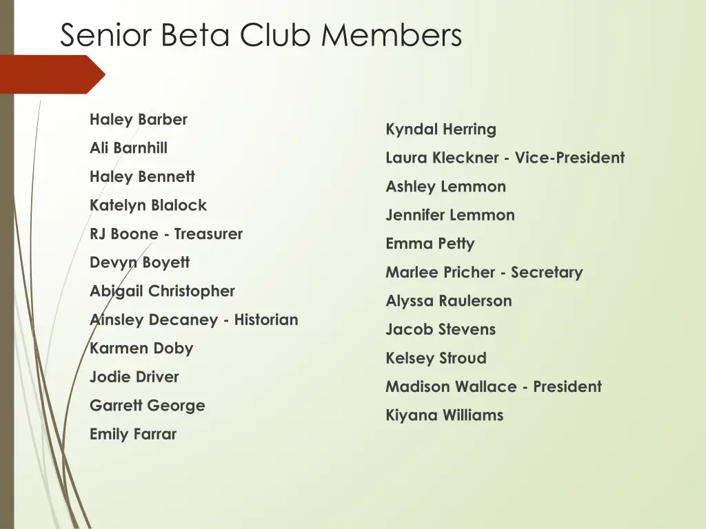 senior beta club members