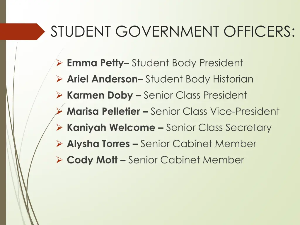 student government officers