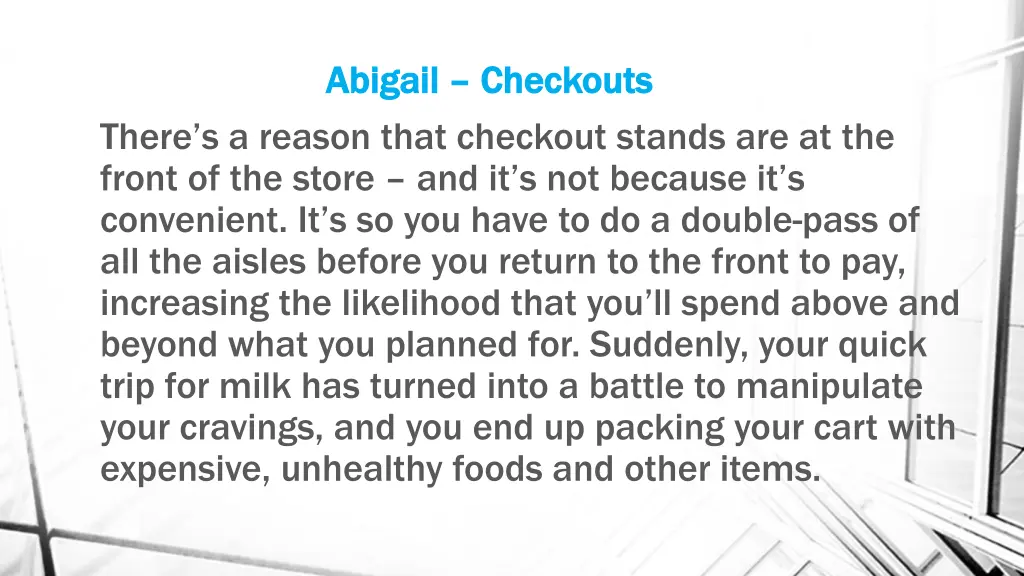 abigail abigail checkouts checkouts