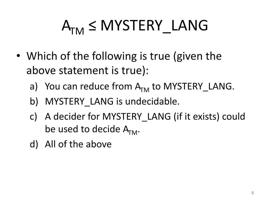 a tm mystery lang