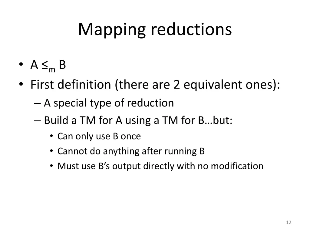 mapping reductions