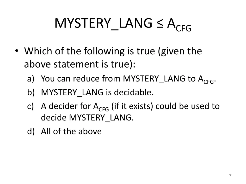 mystery lang a cfg