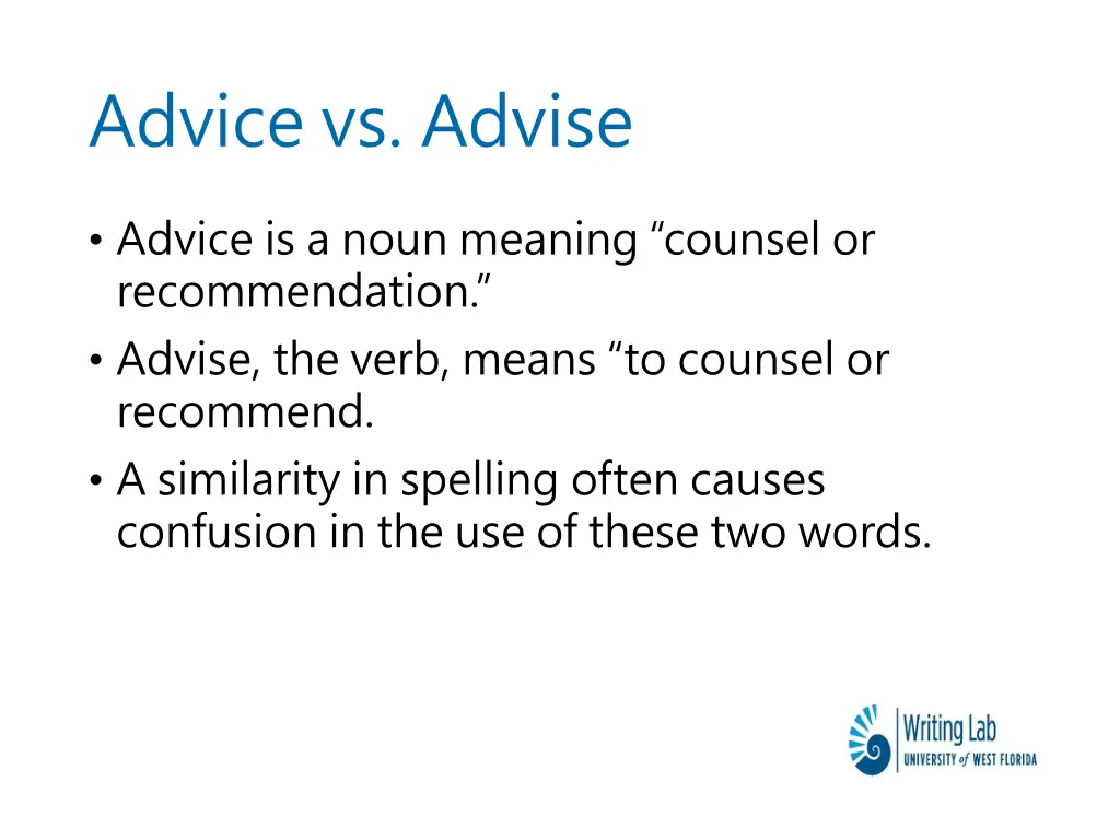 advice vs advise