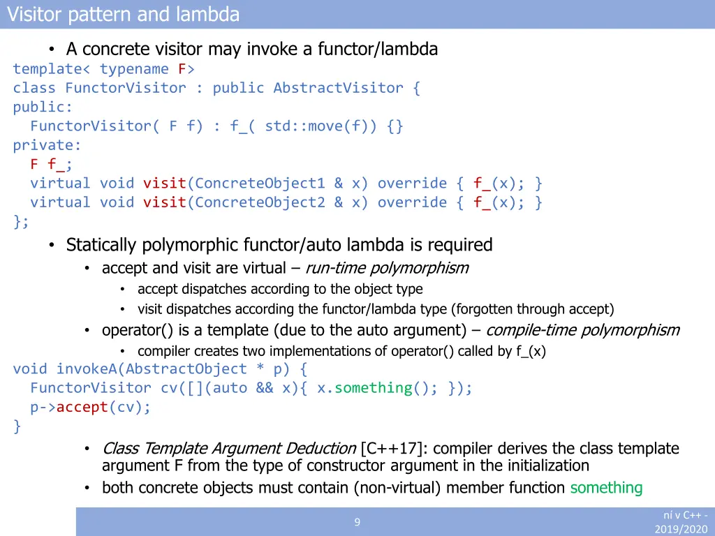 visitor pattern and lambda