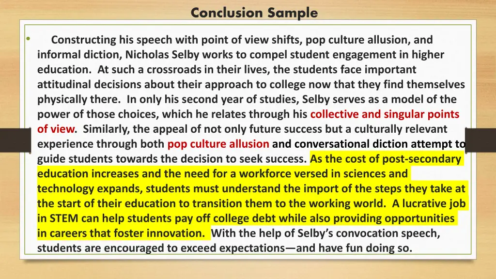 conclusion sample