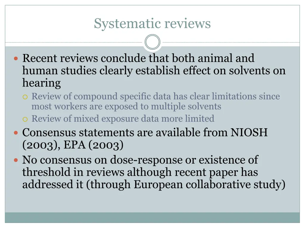 systematic reviews