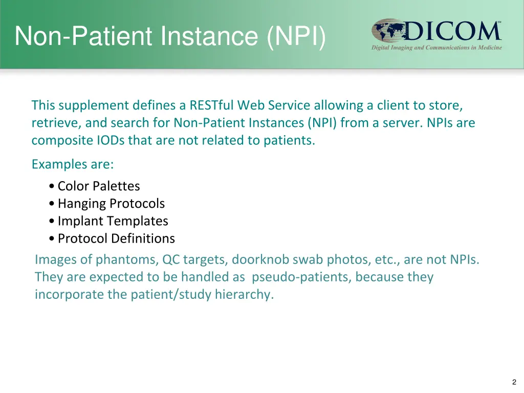 non patient instance npi