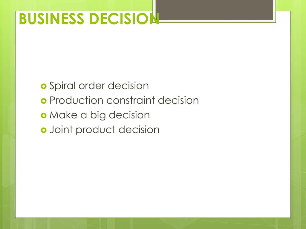 business decision