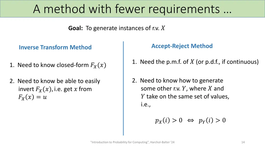 a method with fewer requirements