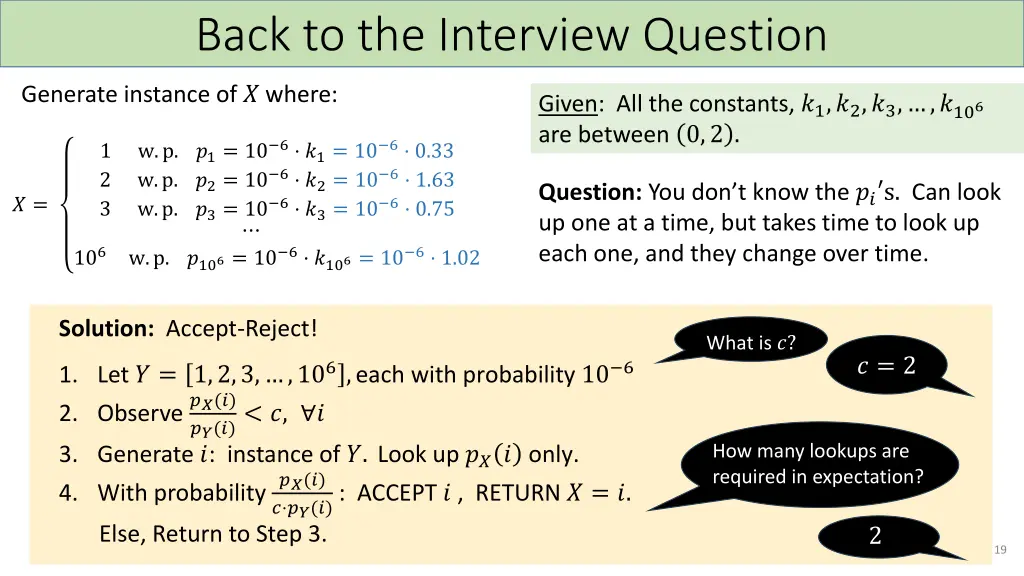 back to the interview question