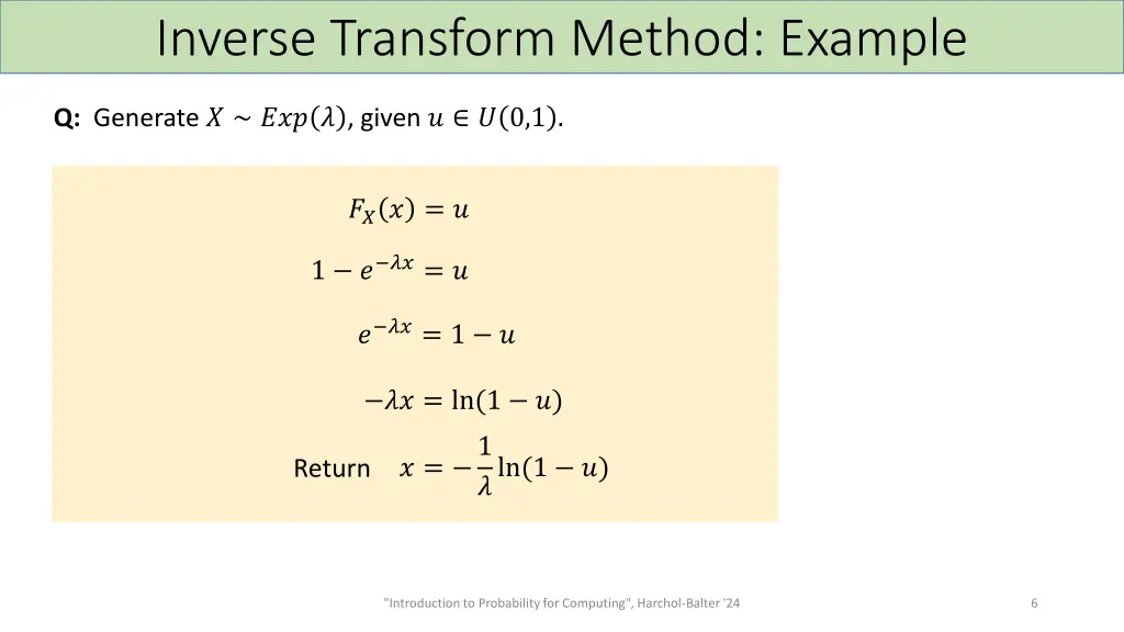 inverse transform method example