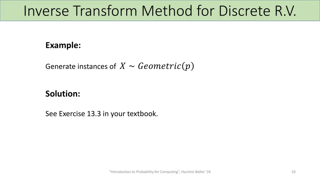 inverse transform method for discrete r v 3