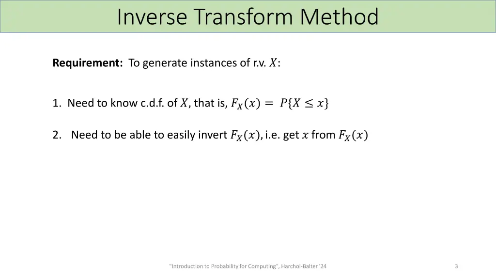 inverse transform method