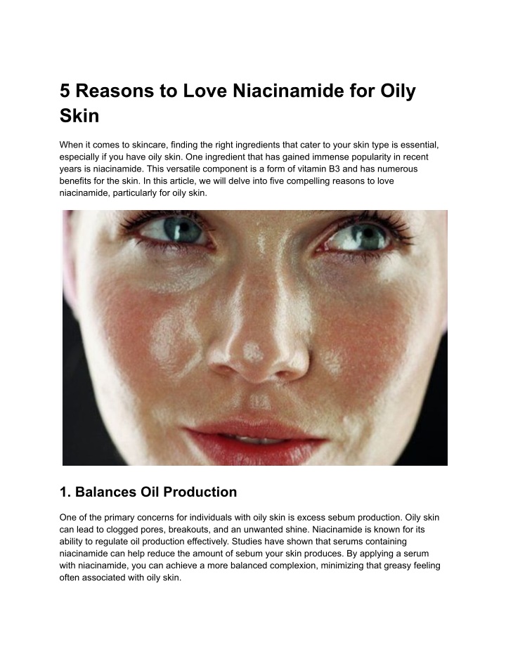 5 reasons to love niacinamide for oily skin