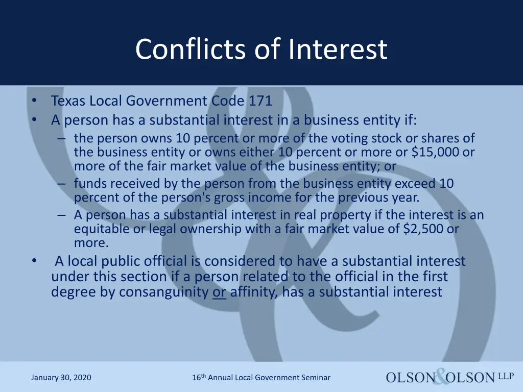 conflicts of interest