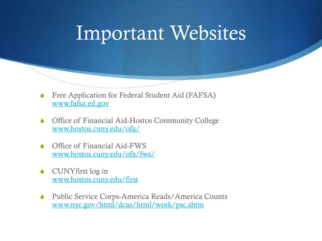 important websites