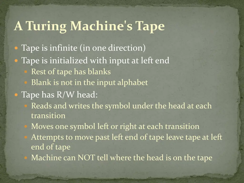 a turing machine s tape