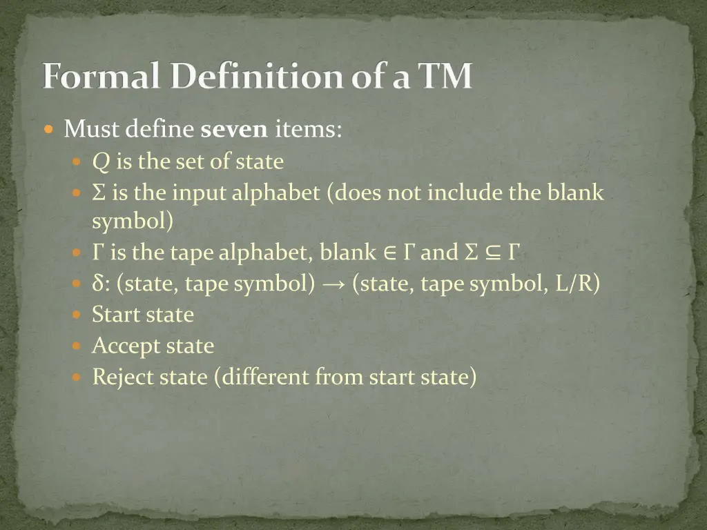 formal definition of a tm