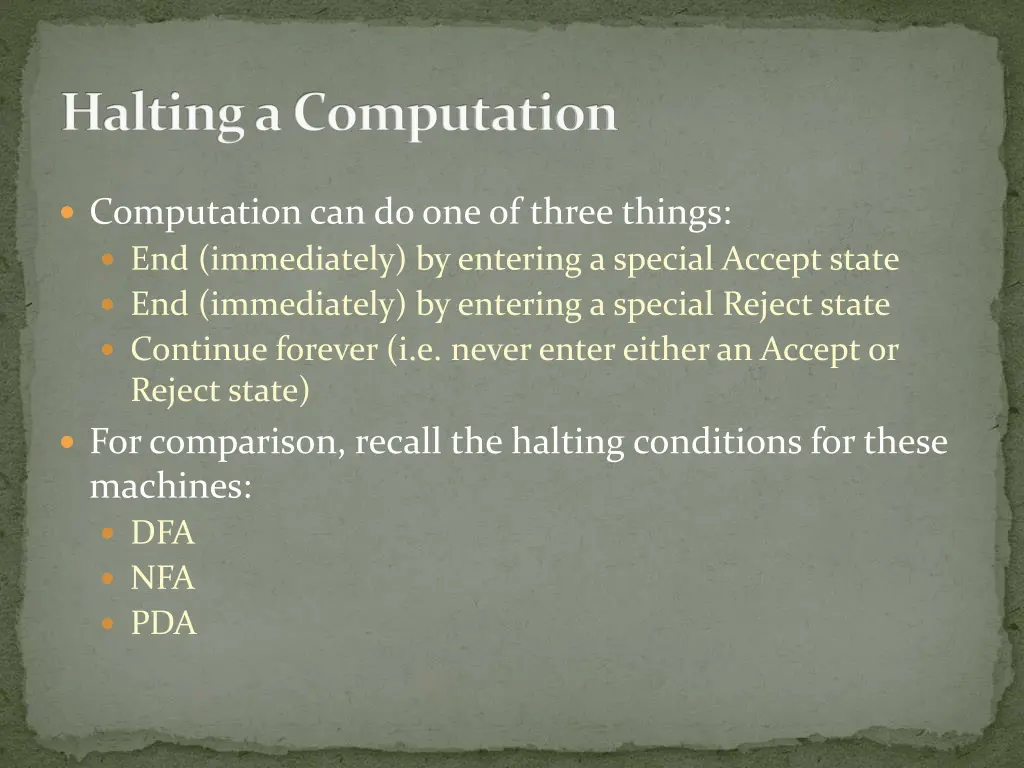 halting a computation