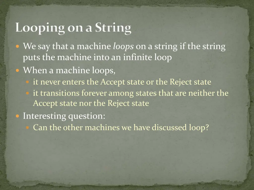 looping on a string