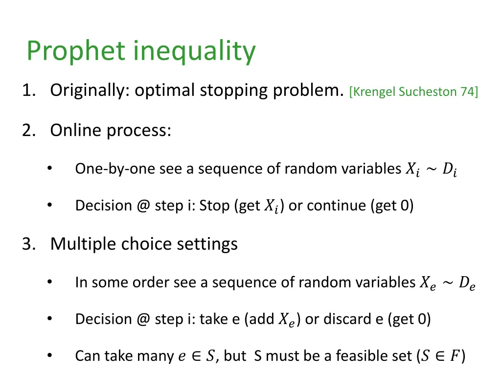 prophet inequality