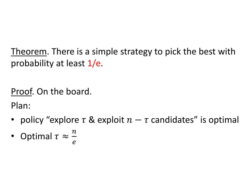 theorem there is a simple strategy to pick