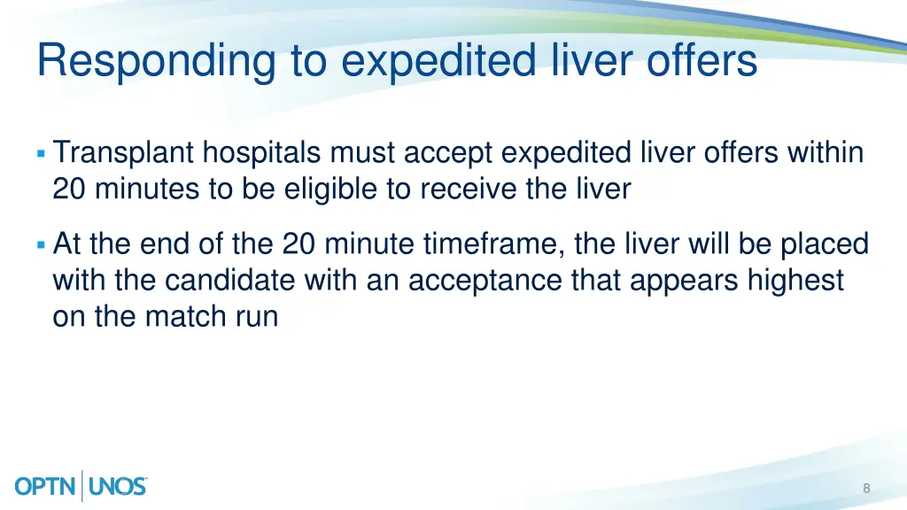 responding to expedited liver offers