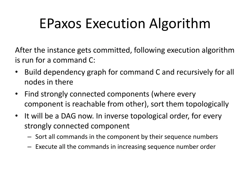 epaxos execution algorithm