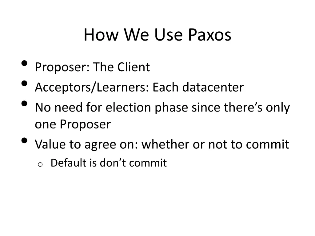 how we use paxos proposer the client acceptors