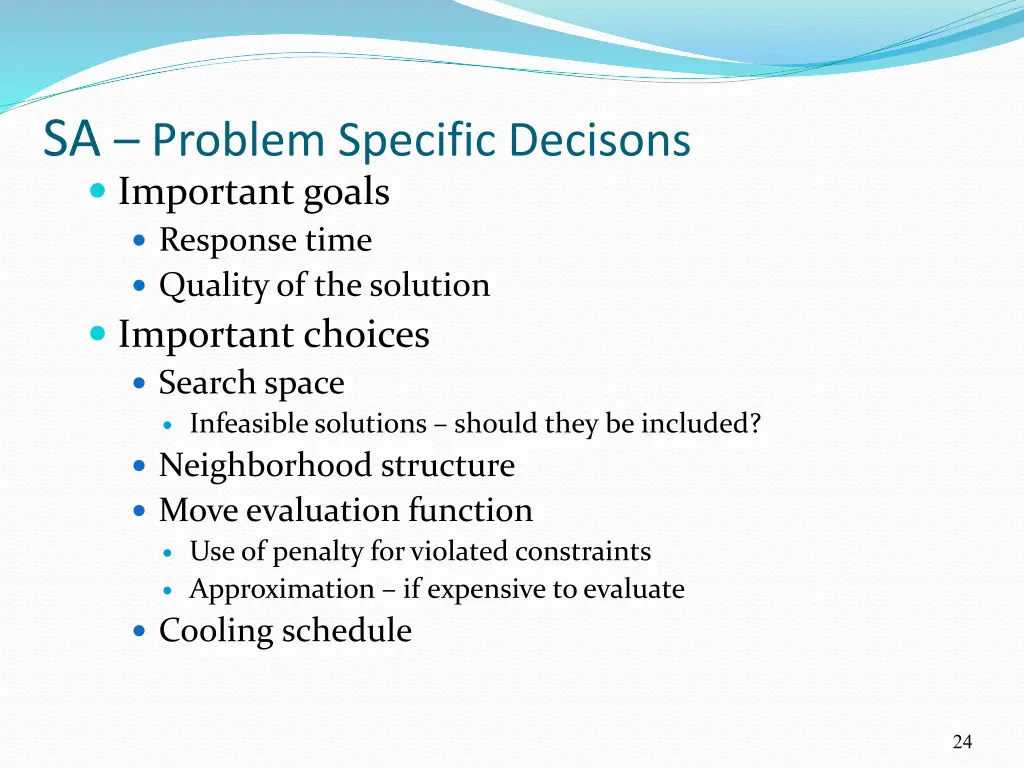 sa problem specific decisons important goals