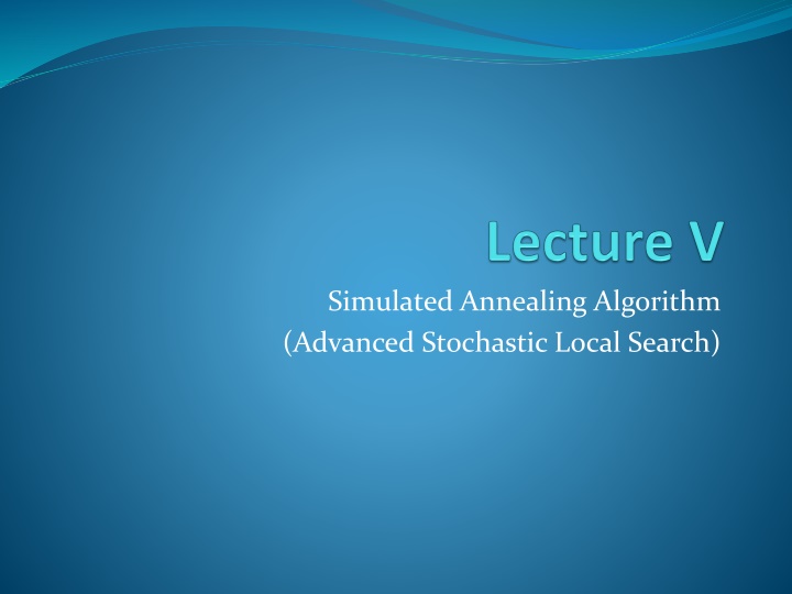 simulated annealing algorithm advanced stochastic