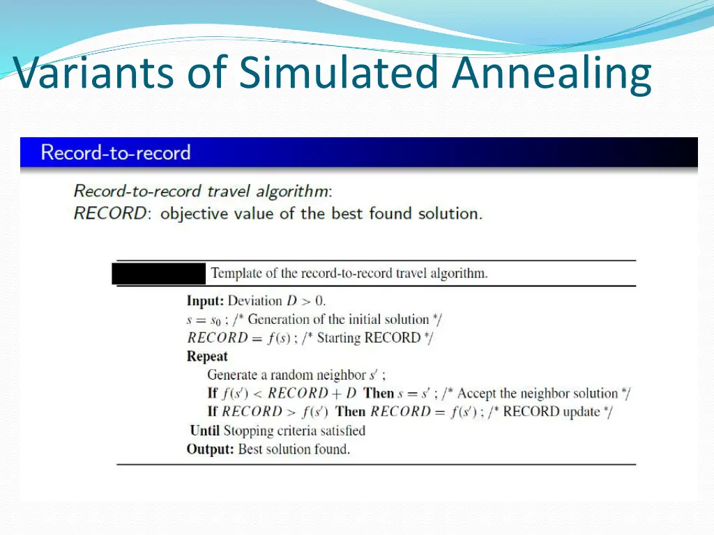 variants of simulated annealing