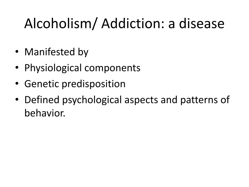 alcoholism addiction a disease