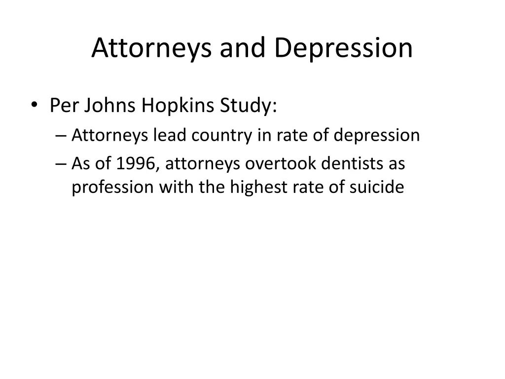 attorneys and depression