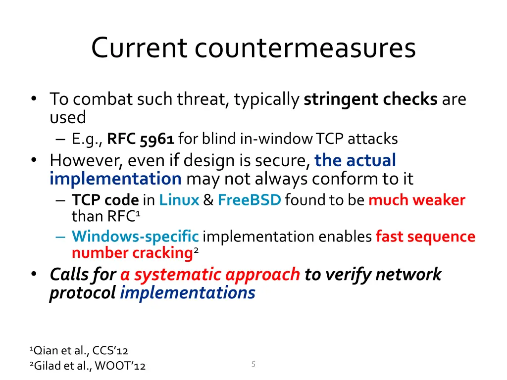 current countermeasures