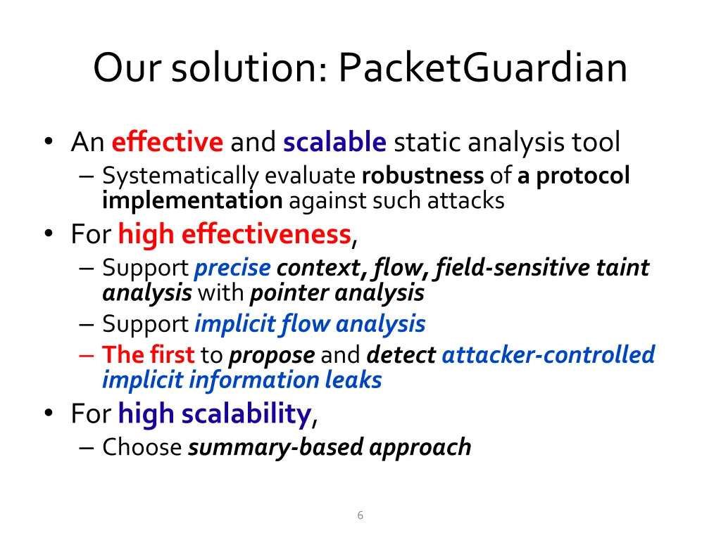 our solution packetguardian