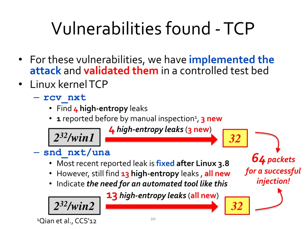 vulnerabilities found tcp